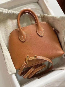 High Quality Bolid Bowling Shell Bag Mini Top Layer Cowhide Handbag Single Shoulder Crossbody Womens Bag Mauken Daolen