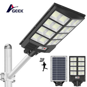 GEEK Solar light 3000W Solar street light IP67 Outdoor waterproof solar outdoor light High power intelligent light control with motion sensor