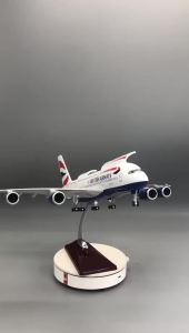 46CM Airplane Scale British Airways A380 1:160 Model Plane with Opening Doors LED Lights & Landing Gear Resin Static Display