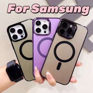 🔥ใหม่ล่าสุด🔥ชาร์จแม่เหล็กดูด ใส สําหรับ เคสแม่เหล็ก เคส For Samsung S25 S24 S23 S22 Plus S24 Ultra 5G S23 FE ชาร์จไร้สาย คสโทรศัพท์