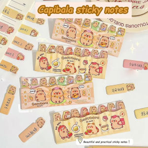 【Swan Home】2Set Cartoon Capybara Index Tabs Self Adhesive Page Markers Sticky Notes Classify Files Flags Posted It Planner Stickers Gift