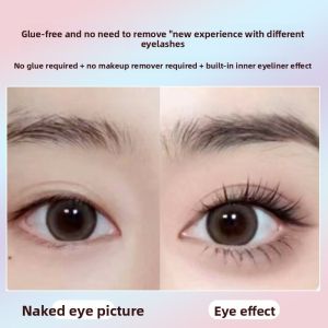 MENGJIESHANGPIN | Mắt mèo tự dính không cần keo giả moustache tự nhiên dễ sử dụng cho người mới bắt đầu chất lượng cao cấp thoải mái