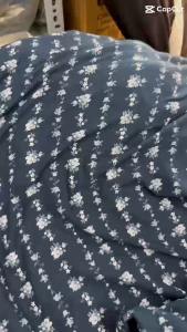 1 Mét Vải Thun Cotton 4 Chiều Nền Xanh Navy Dây Hoa Nhí Khổ 1m6 Hàng Công Ty (CÓ ẢNH THẬT MẪU HÃNG MẶC)