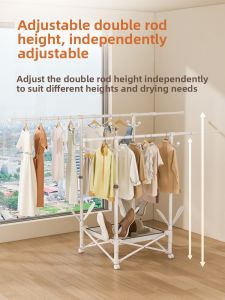 Indoor Space Saving Folding Clothes Drying Rack Free Standing Small Apartment Balcony Clothesline for Hanging Clothes And Quilts