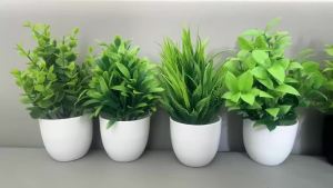 4 Cái/bộ Mini Nhân Tạo Cây Cảnh Cây Cảnh Trong Chậu Cỏ Xanh Trang Trí Trong Nhà Ngoài Trời Nhà Vườn Văn Phòng Phòng Khách Vật Trang Trí