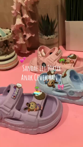 Sandal Let Jokixx Anak Cewek Ban 2 Gesper Karakter Pop Mart Labubu Coconut Lucu Terbaru - 8002 24/35