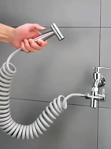 Bidet Sprayer Set ABS Flexible Spring Hose High Pressure Handheld Nozzle for Toilet Bathroom Paip Tandas