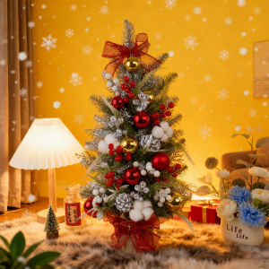 QIWEILANG | Completed Flocked Mini Christmas Tree for Table