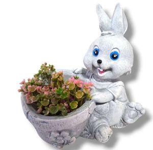 พร้อมส่ง กระถางต้นไม้ตุ๊กตาน่ารัก รูปปั้นกระถางน้องกระต่าย