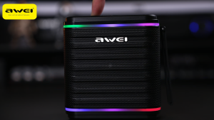 Awei ลำโพงบลูทูธกลางแจ้ง15W ฮอร์น TWS การเชื่อมต่อ3D LED แสงโดยรอบสเตอริโอเสียงไฮไฟสเตอริโอเสียงเบสแน่นลำโพงไร้สายสำหรับงานปาร์ตี้ทีวีบ้าน