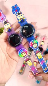 Promo!!! Jam Tangan Digital Anak Strap Karet Rubber Fitur Lampu Berkedip Desain Karakter Labubu