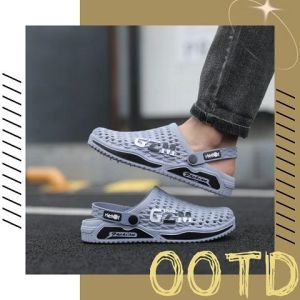 QJshop  รุ่นแนะนำ รองเท้าแตะแฟชั่นแบบสวมหัวโต วัสดุเป็นยาง ทำความสะอาดง่าย เลือกได้ 3 สี ดำ เทา น้ำเงิน ราคาดี๊ดี  รีบตำเลย มันปังมาก