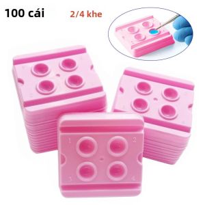 100 Cái Khay Trộn Nha Khoa Dùng Một Lần 2/4 Ngăn Bằng Nhựa Dùng Cho Chế Biến Răng Giả Xử Lý Vật Liệu Composite Dụng Cụ Nha Sĩ