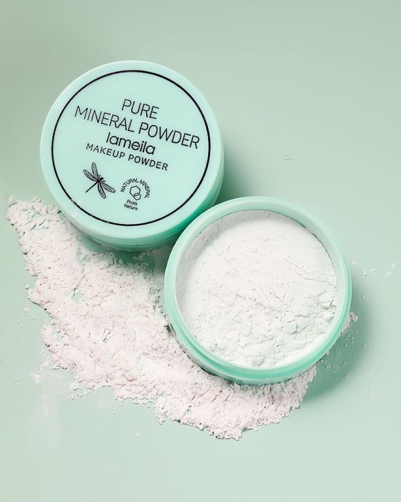 N514 แป้งฝุ่น ตลับเขียว Lameila Pure Mineral Powder แป้งฝุ่นหน้าใส คุม ...