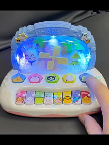 Baby Rotating Electric Music Piano Educational Toy Animal Voice Childrens Baby Toy Gift 3-6 Year Old