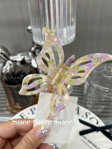 South Korea Dongdaemun Blooming Acetate Cut Out Three-Dimensional Butterfly Sweet Western Style Fairy Updo Shark Clip Half Tie Grip