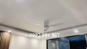 (Lõi Đồng+Ảnh thật)Quạt trần chung cư-Quạt trần cho trần thấp 3 cánh-Động cơ DC 6 tốc độ gió-Đèn 3 chế độ Bảo Hành 5 Năm
