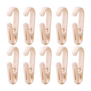 10pcs Multifunctional Clip Kitchen Storage Hook Curtain Clip Cosmetic Hanging Plastic Clip Coat Clip Home Storage Hook Wall Hook