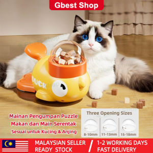Gbest Interactive Duck Slow Pet Cat Dog Feeder automatic Press Launch IQ Trainer Transparent Cover Dry Food Treats Washable Pet Enrichment Toy