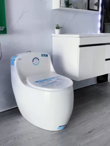 Bồn Cầu Trứng Cao Cấp R59 Men Nano Phủ Ceramic Chống Bám Bẩn Xả Xoáy Kết Hợp Đẩy Mạnh Nắp Rơi Êm Bảo Hành 15 Năm