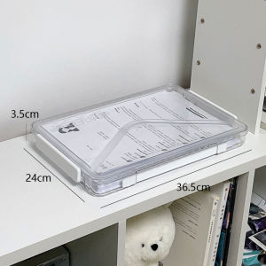 Transparent Acrylic Office Document Storage Box A4 Paper File Organizer Rack Desktop Storage Box Dustproof Waterproof