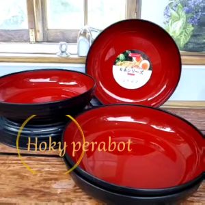 12 PCS Piring Ramen Bulan Ulir 8 Inch / Piring Makan Saji Plastik DOP Tebal