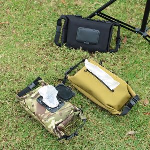 Outdoor Wet Tissue Box Canvas Paper Towel Wet Wipes Dispenser Hanging Storage