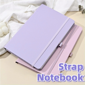 A5/A6 Notebook PU Leather Cover 100Sheets Notepad with Strap 145x214MM School Writing Supplies