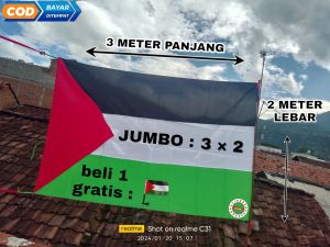 TERMURAH BENDERA PALESTINE JUMBO 3x2