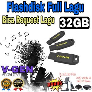 Flashdisk V-Gen 32GB Isi Lagu Untuk Mobil Dan Tv Digital Dan Dapatkan Bonus Otg Dan Holder Hp Gratis