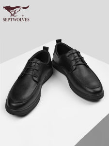 Septwolves Versatile Mens Shoes 2025 New Winter Casual Business Formal Black Heightening British Style Leather Shoes Men