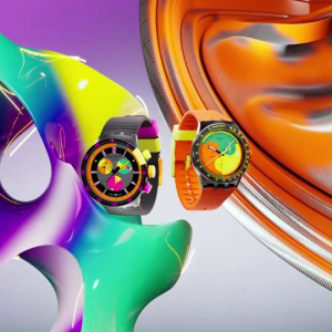 Swatch Neon Seppia (SB02B104) Black 47mm Silicone Watch