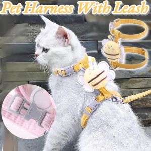 Cat Harness Leash Pet Dog Adjustable Traction Vest Pet Breathable Chest Strap