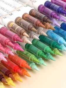 Languo 240 Colors Straight Liquid Acrylic Marker Soft Tip Non-Transparent Skin Tone Art Drawing Animation Paintbrush Pen