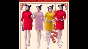 CC 8024 เดรสสั้น กี่เพ้า เดรสตรุษจีน ชุดตรุษจีน (ฟรีไซส์ M ช่วย 33-36 ซุปเกี้ยว 28-32 แรกต่าง 36) สูง 35 มม