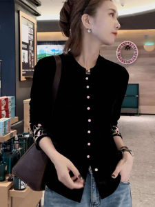 เสื้อเชิ้ตแขนยาวทรงตรงสไตล์จีนใหม่สำหรับผู้หญิง ฤดูใบไม้ผลิ 2025 เสื้อเชิ้ตผู้หญิงที่สวยงามและสง่างาม สไตล์ฝรั่งเศส คุณภาพสูง