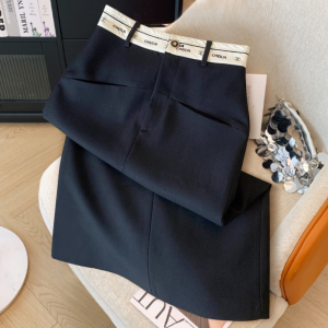 Elegant High Waist Tailored Skirt Womens Mid-Length A-Line Split Skirt Spring New Style Slimming Bodycon Office Wear