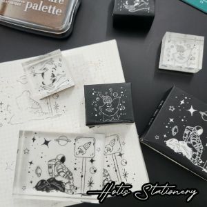 [HOTIS] Con dấu acrylic trong suốt phi hành gia Star Night làm bullet journal cực xinh