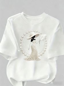 2026 NEW Summer Outfit Womens Printed Tee Light Luxury Gorgeous Daily Casual Short Sleeve 3D Quick Drying Parent-Child T-ShirtS