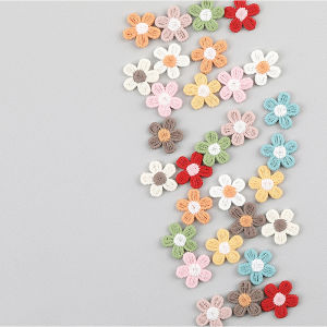 100pc Five Petal Small Flower Embroidered Fabric Patch Clothing Leggings Hair Clips Headgear Shoes Hats Clothing Accessories