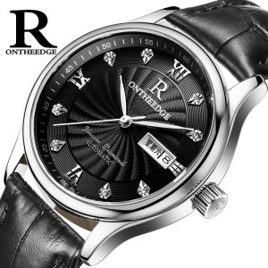 ของแท้ธุรกิจกันน้ําบางเฉียบ หนัง นาฬิกาควอทซ์สําหรับผู้ชายและผู้หญิง นักเรียน นาฬิกาข้อมือคู่หน้าปัดกลมสไตล์แฟชั่น