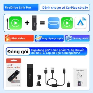 CarlinKit FireDrive Link Pro HDMI TV Streaming Box Wireless CarPlay Android Auto Entertainment Dành Cho Ô Tô Hỗ Trợ Lên Đến 2K @30fps