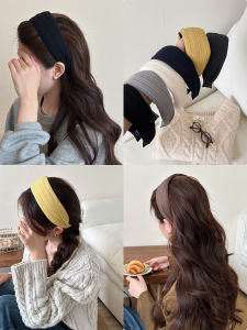 Korean Style Wide Edge Stripe Fabric Hairband Womens Fashionable Pressed Hair Headband Stylish Hair Clip Hair Accessory