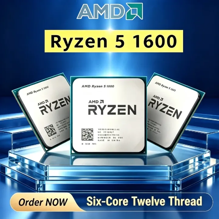 AMD | AMD Ryzen 5 1600 Hot Selling AM4 Gaming CPU YD1600BBM6IAE, Six-Core Twelve Thread, 3.2GHz 65W TDP Brand New Processor