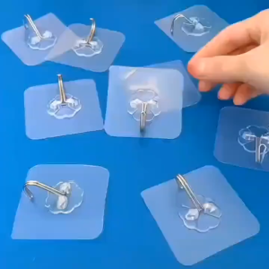 10 Pcs Strong Adhesive Hooks for Kitchen and Bathroom Shower Curtain Hooks Without Drilling