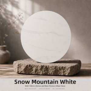 Rotating Marble Dining Table Circle Surface