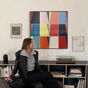 Abstract Color Block Pop Art Decorative Painting Designer Style Living Room Sample Room High-End Feel Wall Art Print Home Decor