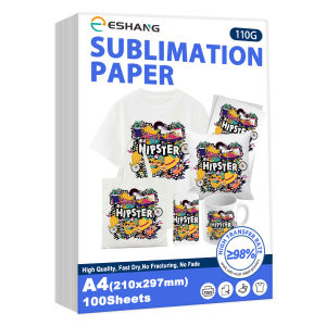 ESHANG Sublimation Paper A4(8.3x11.7 Inch)Size 100 Sheets 110g for Heat Transfer Light Fabric T Shirt Mug Tumbler Compatible