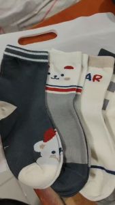 K2313 Kaos Kaki Anak Laki laki - Kaos Kaki Katun Kids Cotton Socks 3-8 thn Lucu Motif Beruang Bear Sebetis