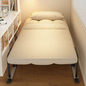 เตียงพับสำหรับนอนหลับกลางวันแบบพับได้ขนาดเล็กสำหรับคนเดียว เตียงนอนแบบพับได้พร้อมเบาะนั่งแบบมีส่วนประกอบหลังสำหรับคอมพิวเตอร์